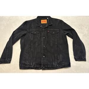 Vintage Levi Strauss Denim Jacket Men’s Black 2XL Jean Trucker Button Up Chore